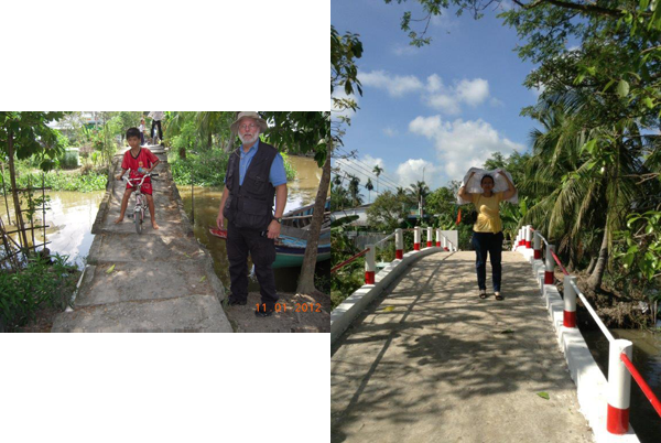 Can Tho bridge "before and after"